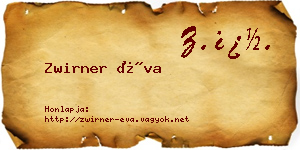 Zwirner Éva névjegykártya